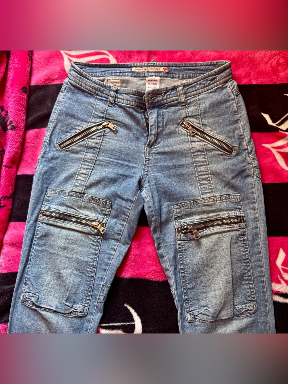 early 2000s ultra-low rise flared guess jeans